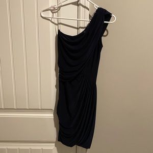 Navy bodycon one shoulder dress
